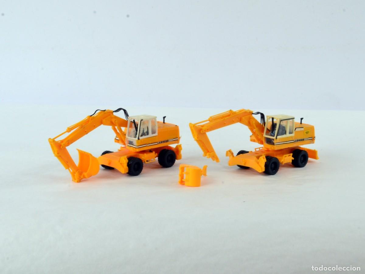 Coches a escala: Kibri Escala 1:87 H0 Lote Dos Excavadoras Liebherr 922 para Arreglar
