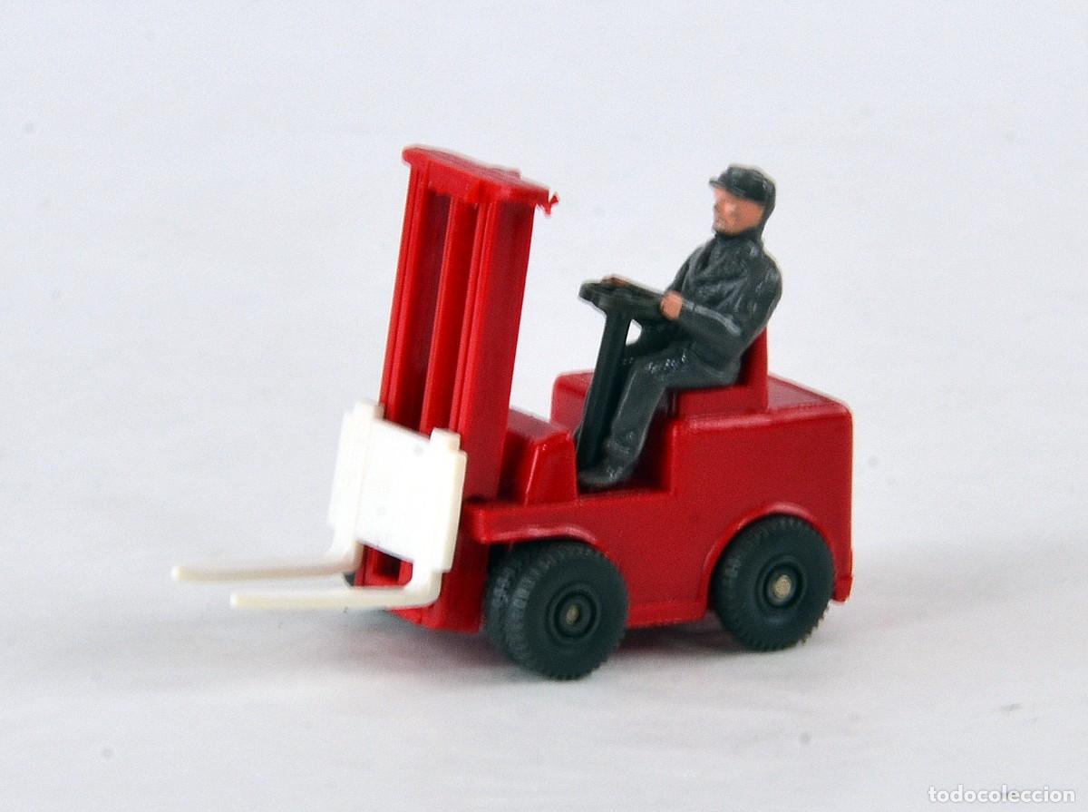 Coches a escala: Wiking Escala 1:87 H0 Antigua Carretilla Elevadora Rojo con Figura 1958 - 78