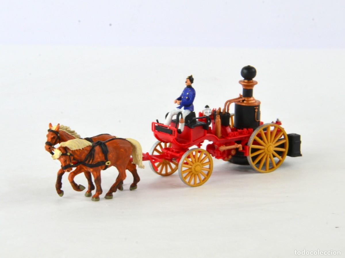 Coches a escala: Preiser Escala 1:87 H0 M&aacute;quina de Bomberos a Vapor Tirada por Caballos