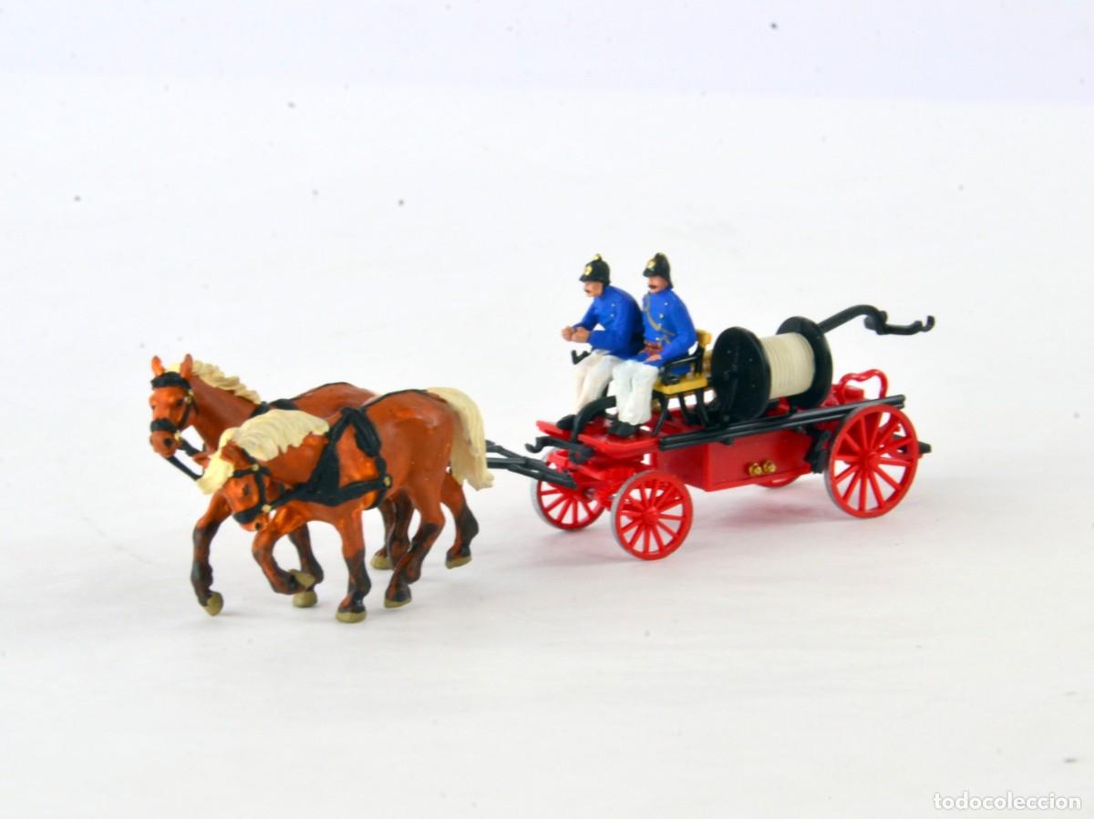 Coches a escala: Preiser Escala 1:87 H0 M&aacute;quina de Bomberos a Vapor Tirada por Caballos