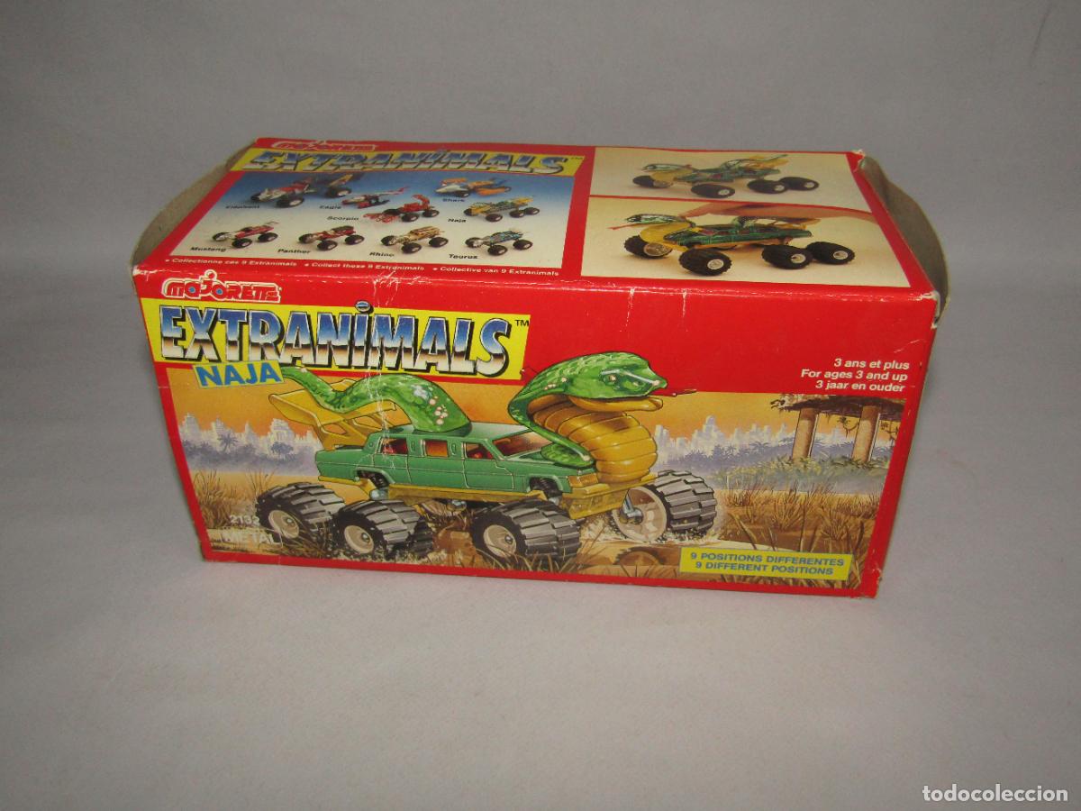 Coches a escala: Antigua Caja Vac&iacute;a del Veh&iacute;culo NAJA de la Colecci&oacute;n EXTRANIMALS de MAJORETTE - A&ntilde;os 1980s.