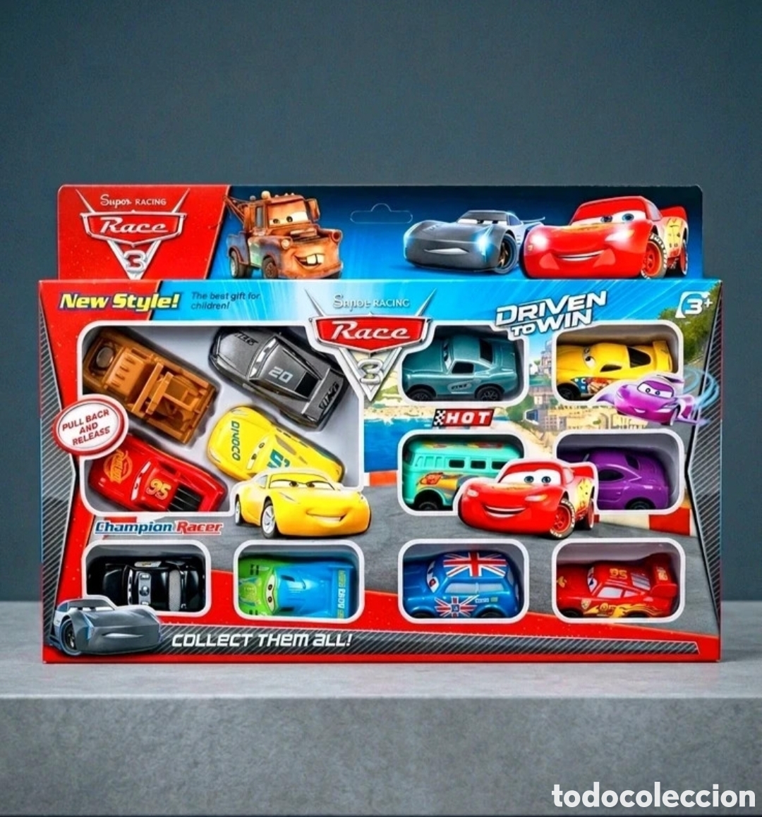 Coches a escala: Pack 12 Coches fricci&oacute;n Pelicula Cars (Precintado)