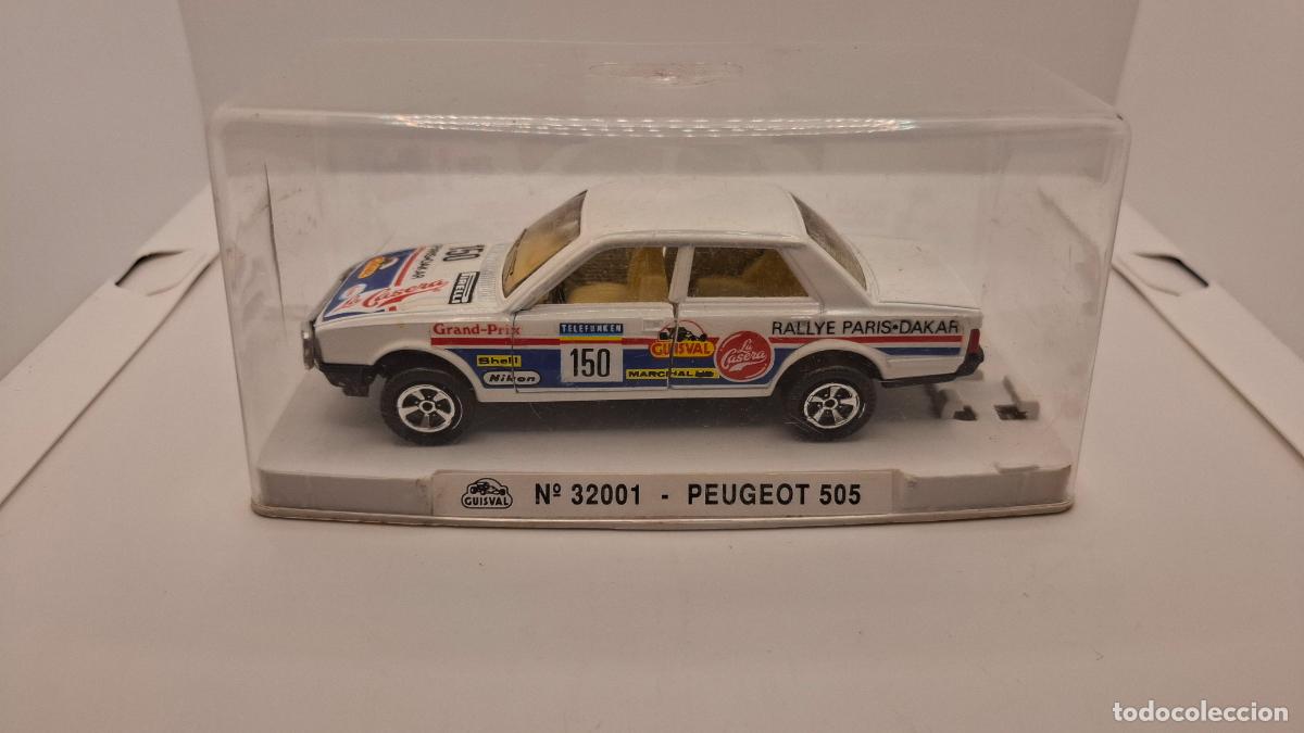 Coches a escala: Coche Peugeot 505 GUISVAL Escala 1/33 Par&iacute;s Dakar con caja n&ordm; 32001