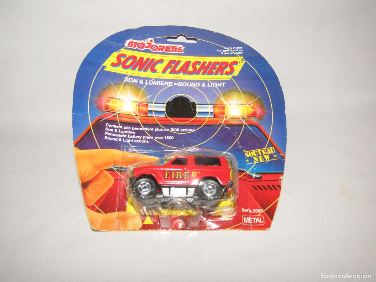 Coches a escala: Antiguo Autom&oacute;vil 4x4 Bomberos SONIC FLASHERS de MAJORETTE A&ntilde;os 1980