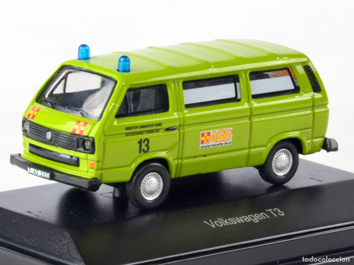 Coches a escala: Schuco Edition Escala 1:87 H0 Volkswagen T3 Ambulancia ASB Impecable con Caja