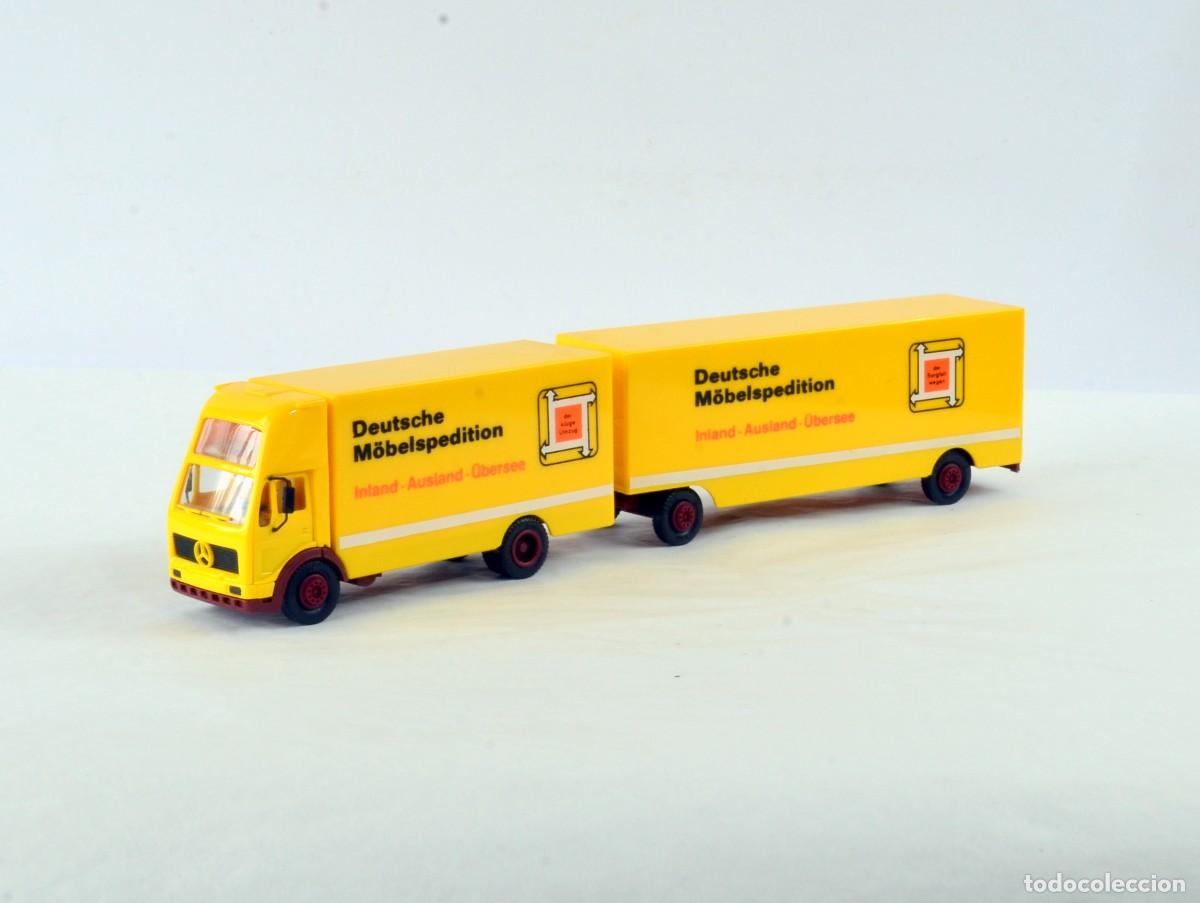 Coches a escala: Herpa Albedo Escala 1:87 H0 Cami&oacute;n Mercedes Benz NG con Remolque DMS con Caja