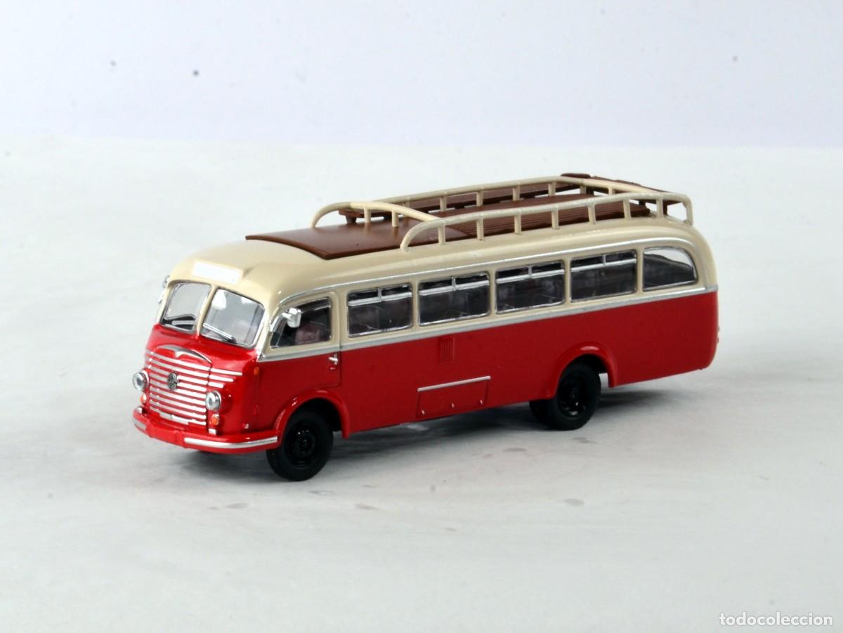 Coches a escala: Brekina Starline Escala 1:87 H0 Autocar Steyr 480A 1956 - 62 Rojo con Baca Impecable con Caja