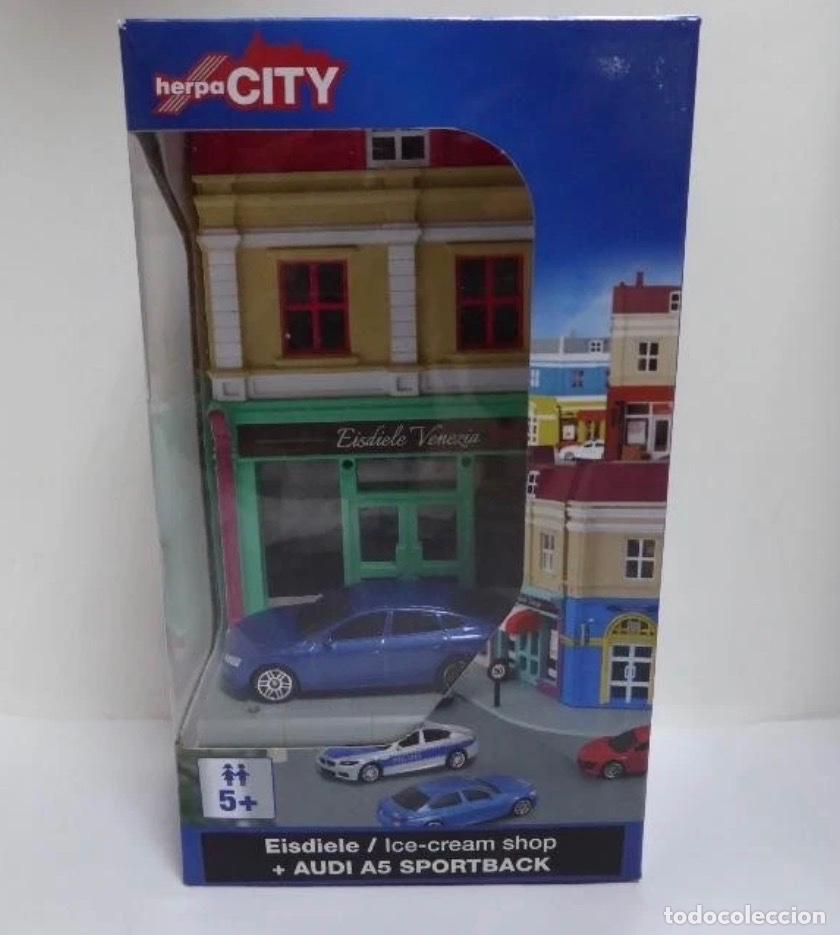 Auto in scala: Herpa City &ldquo;Helader&iacute;a Venezia&rdquo; + Audi A5 Sportback | Escala 1:64 | Nuevo en Caja Original