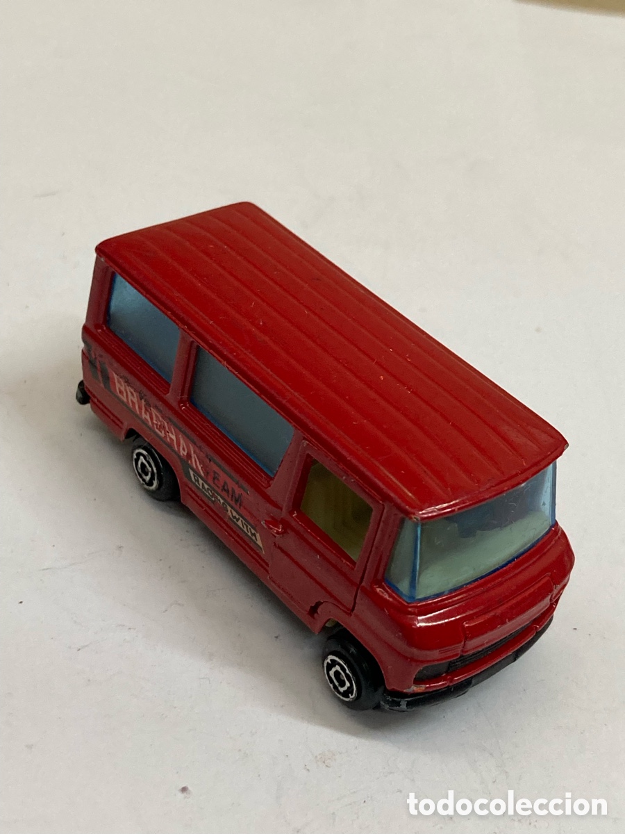 Coches a escala: Miniatura furgoneta de juguete Mercedes-Benz L406 a escala, fabricada por la marca espa&ntilde;ola Guisval