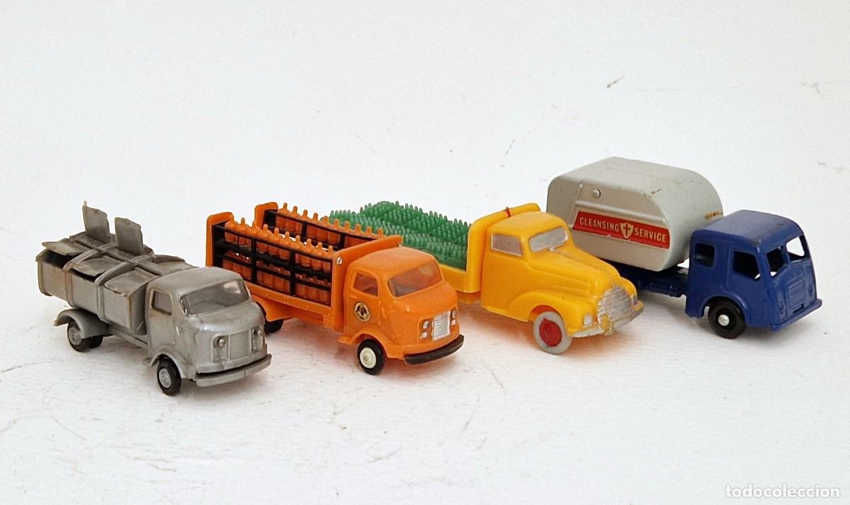 Model Cars: LOTE CUATRO CAMIONES SAVA ANGUPLAS MINI CARS Y MATCHBOX LESNEY EKO A&Ntilde;OS 50-60