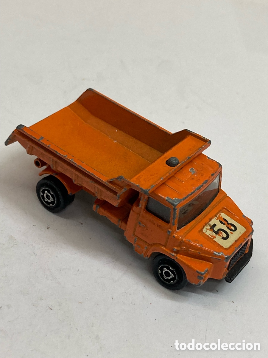 Coches a escala: cami&oacute;n volquete Majorette Scania modelo 205 vintage de los a&ntilde;os 70