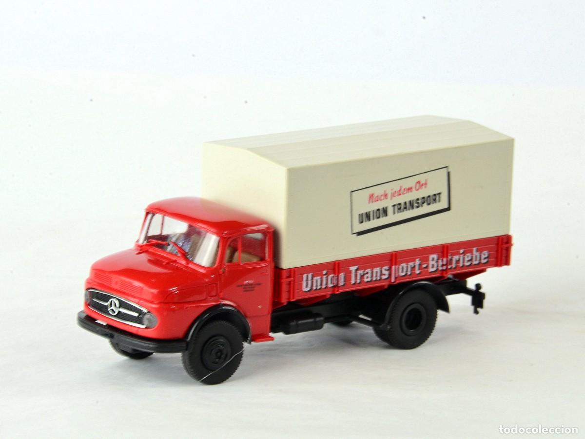 Coches a escala: Brekina Escala 1:87 H0 Cami&oacute;n Mercedes Benz L322 Union Transport con Caja
