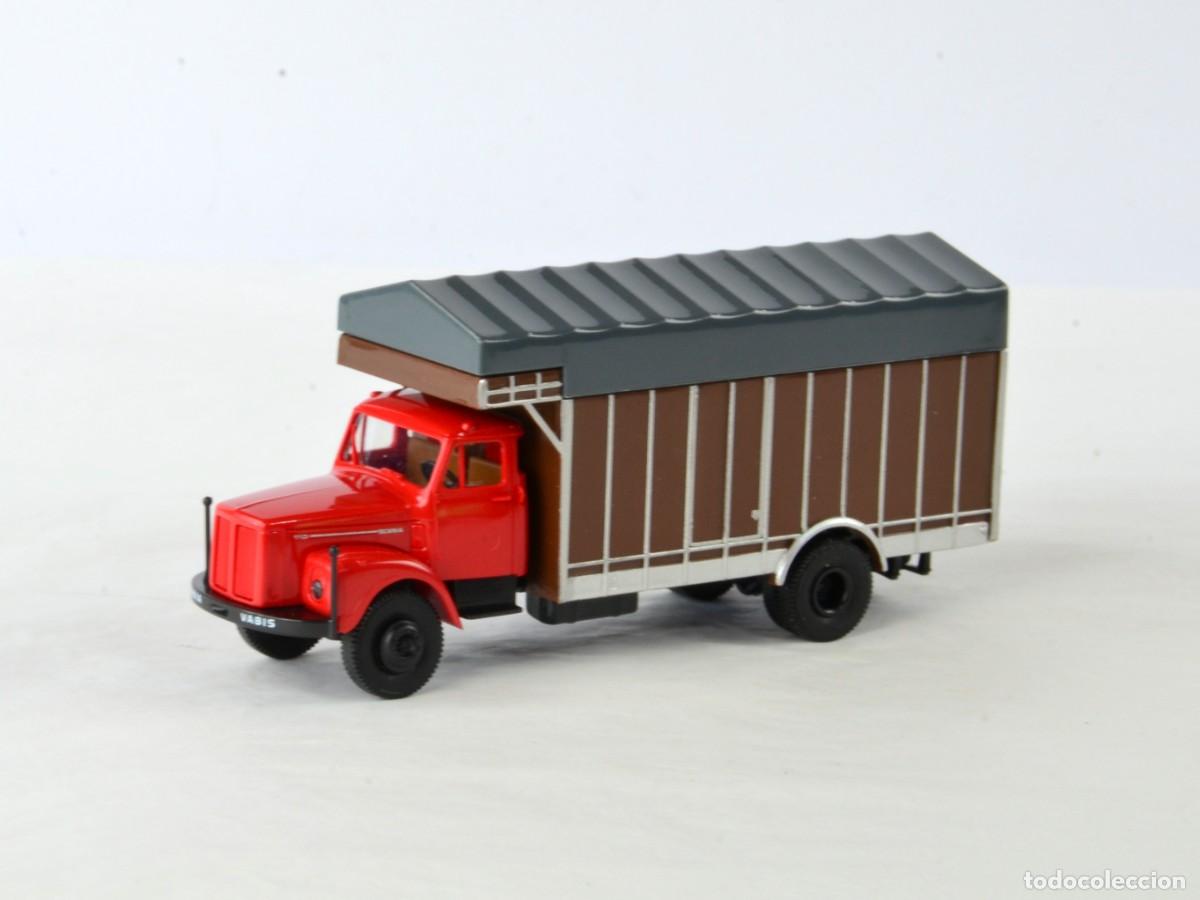 Carros em escala: Brekina Escala 1:87 H0 Cami&oacute;n Scania L110 Rojo Impecable con Caja
