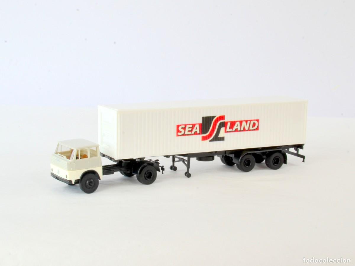 Coches a escala: Brekina Escala 1:87 H0 Cami&oacute;n Articulado Henschel HS16 SeaLand Impecable con Caja