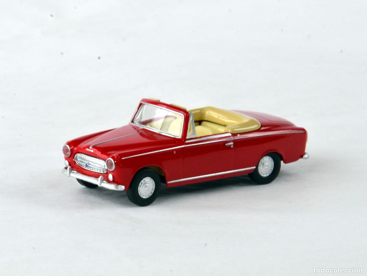 Coches a escala: Brekina Drummer Escala 1:87 H0 Peugeot 403 Cabrio Rojo Impecable con Caja