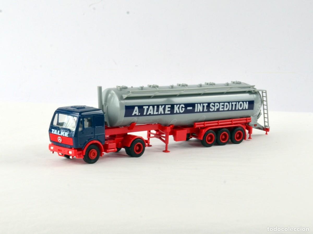 Coches a escala: Herpa Escala 1:87 H0 Cami&oacute;n Articulado Silo Mercedes Benz NG Alfred Talke Impecable con Caja