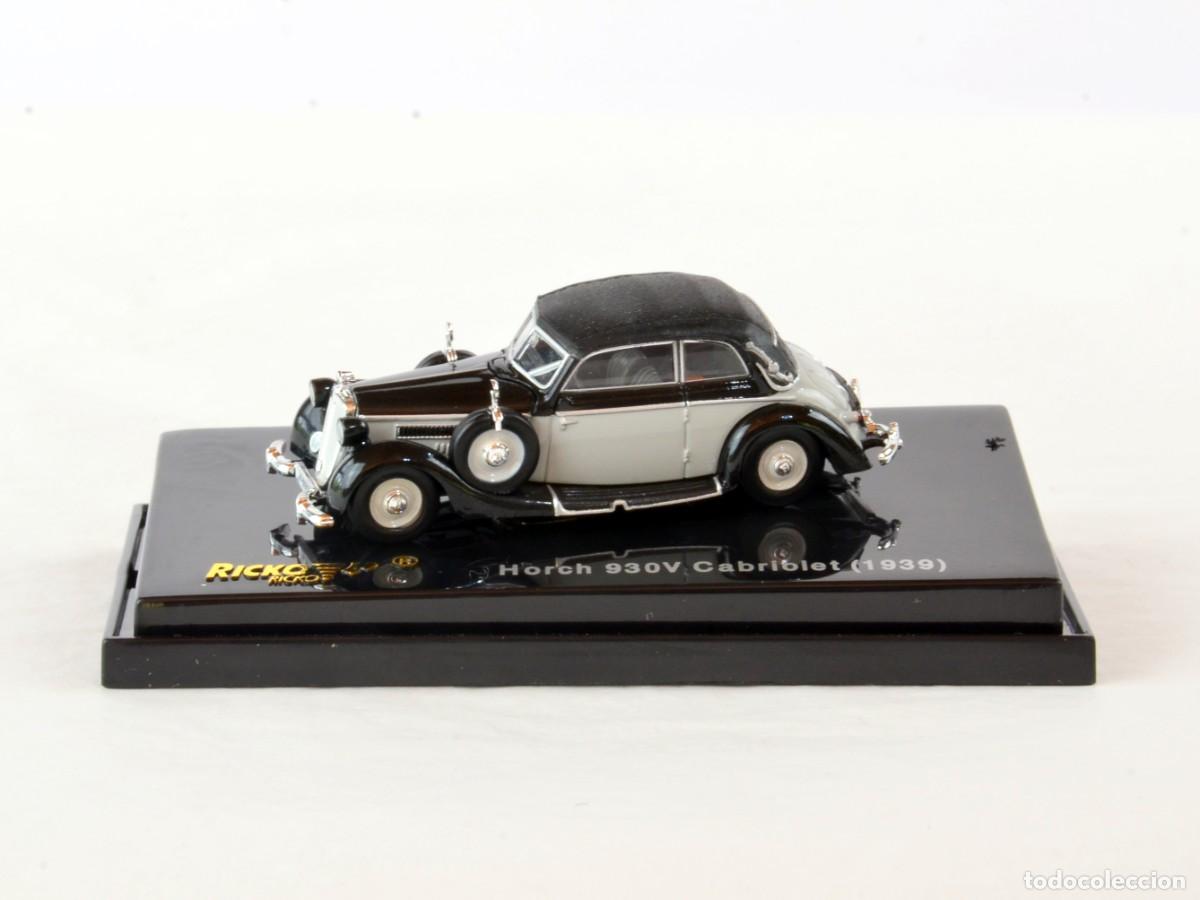 Coches a escala: Ricko Escala 1:87 H0 Horch 930V Cabriolet 1939 Gris Impecable con Caja