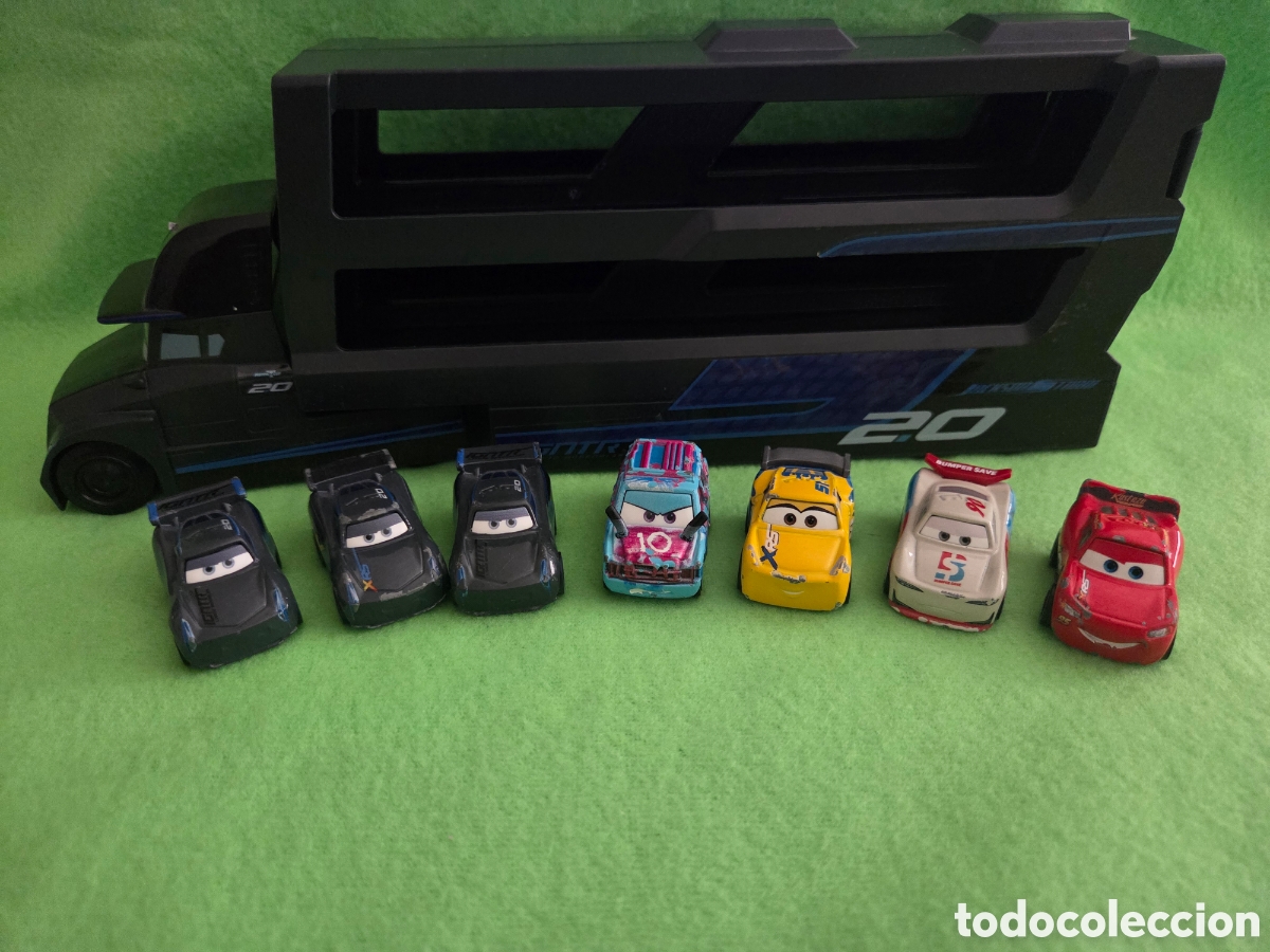 Coches a escala: Lote 7 coches con camion jackson storm mini racers disney pixar