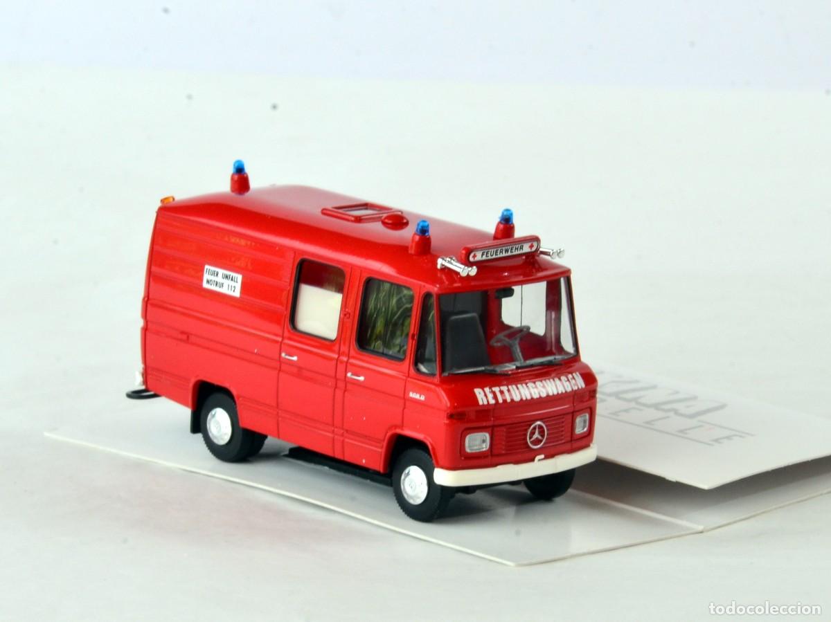 Coches a escala: Brekina Escala 1:87 H0 Mercedes Benz L508D RTW Bomberos Impecable con Caja