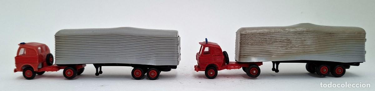 Coches a escala: LOTE 2 CAMIONES ARTICULADOS ANGUPLAS MINI CARS ESCALA 1:86, A&Ntilde;OS 60 MADE IN SPAIN
