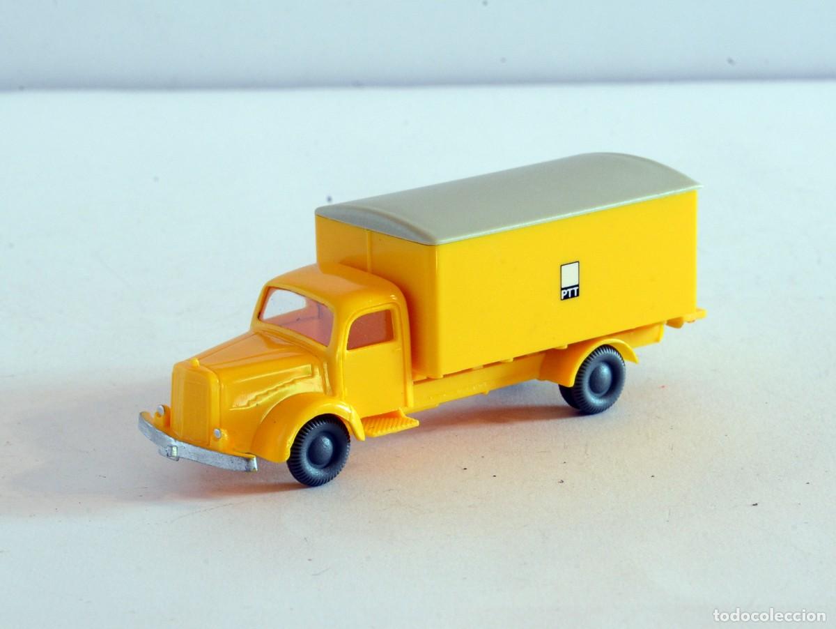 Coches a escala: I.M.U Escala 1:87 H0 R&eacute;plica Wiking Mercedes Benz L3500 Cami&oacute;n PTT con caja