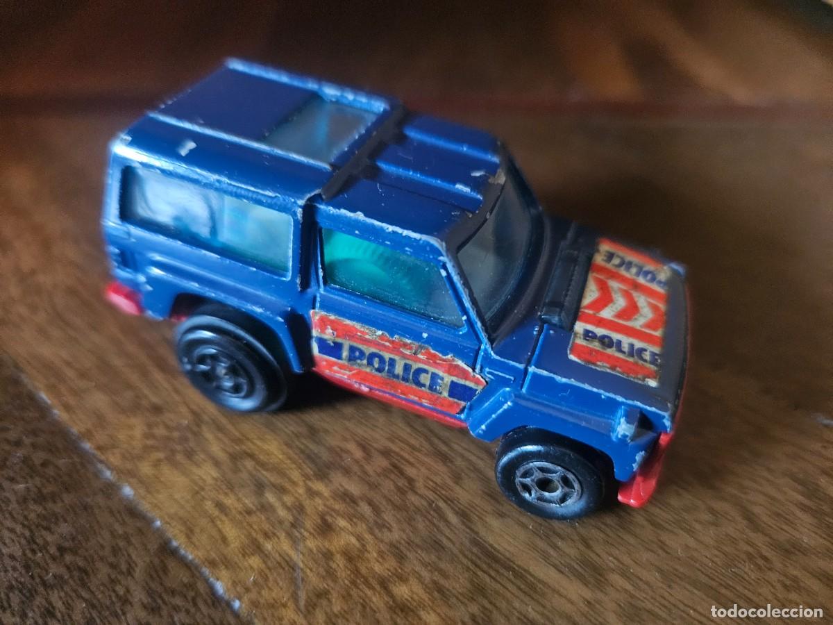 Coches a escala: Majorette Range Rover 1/55 1:55 Serie Motor Police azul fricci&oacute;n 1984