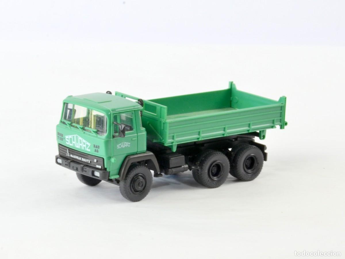 Coches a escala: Roco Escala 1:87 H0 Schwarz Bau Magirus Deutz 310D Volquete