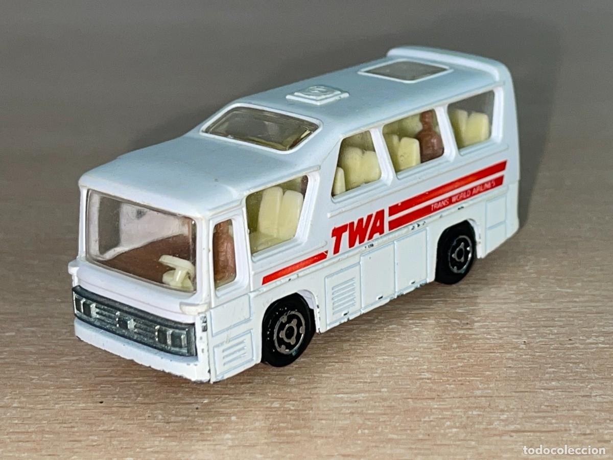 Coches a escala: Majorette Minibus TWA die-cast metal 1:87 n&ordm; 262 Made in France a&ntilde;os 80 1/87 bus aerol&iacute;neas