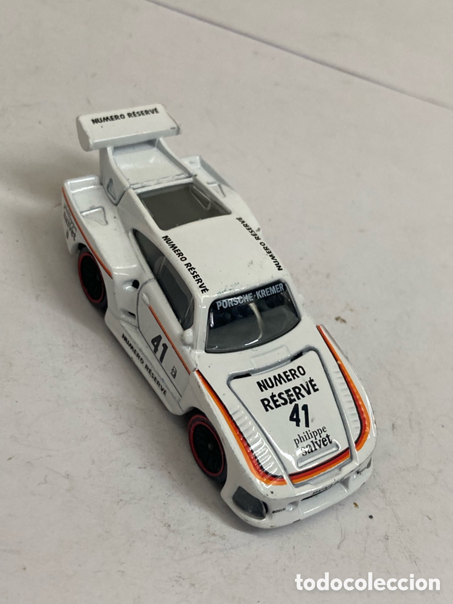 Coches a escala: coche a escala Majorette Porsche 935 K3 blanco con el n&uacute;mero 41
