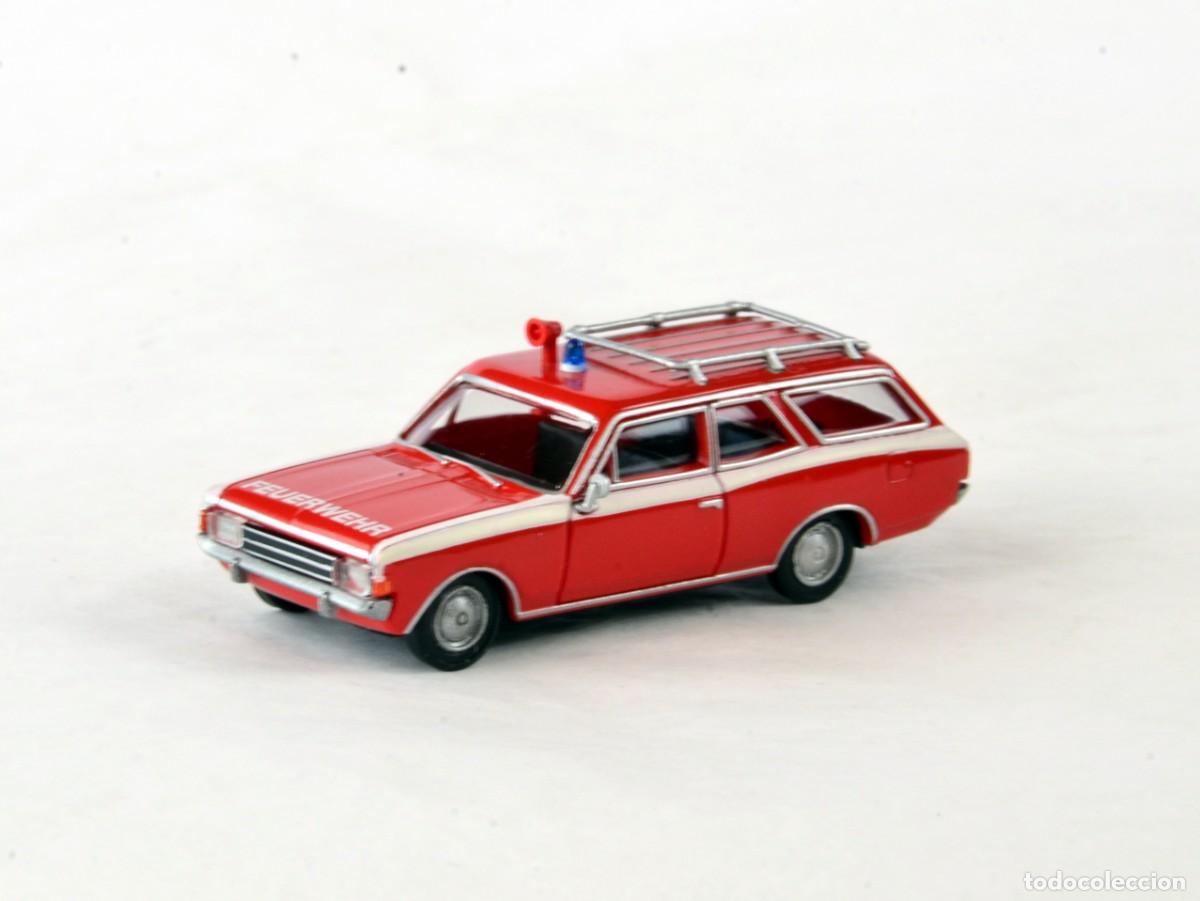 Coches a escala: Brekina Drummer Escala 1:87 H0 Opel Rekord C Caravan Bomberos Impecable con Caja