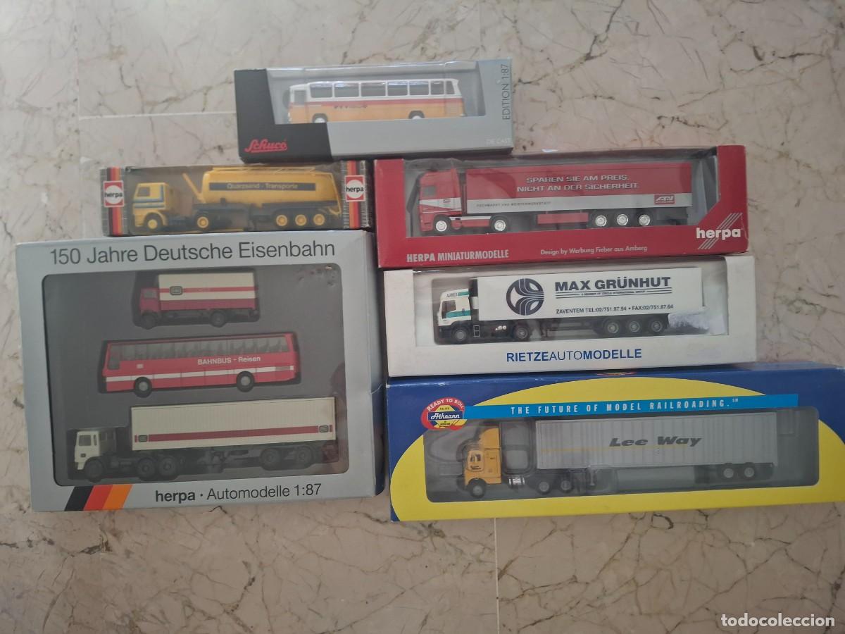 Coches a escala: Lote de camiones y autobuses a 1/87 Schuco Herpa Rietze
