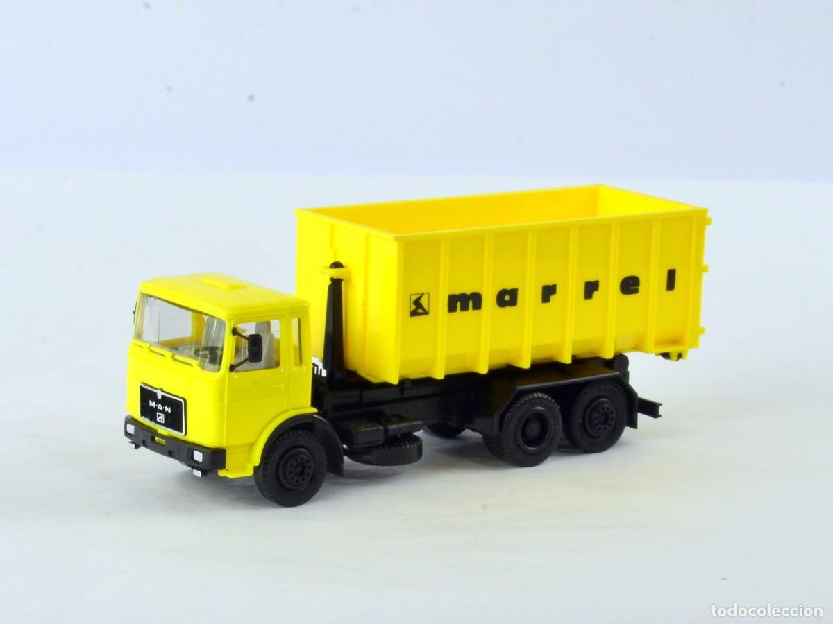 Coches a escala: Herpa Escala 1:87 H0 Cami&oacute;n MAN F8 Contenedor Rodante Marrel