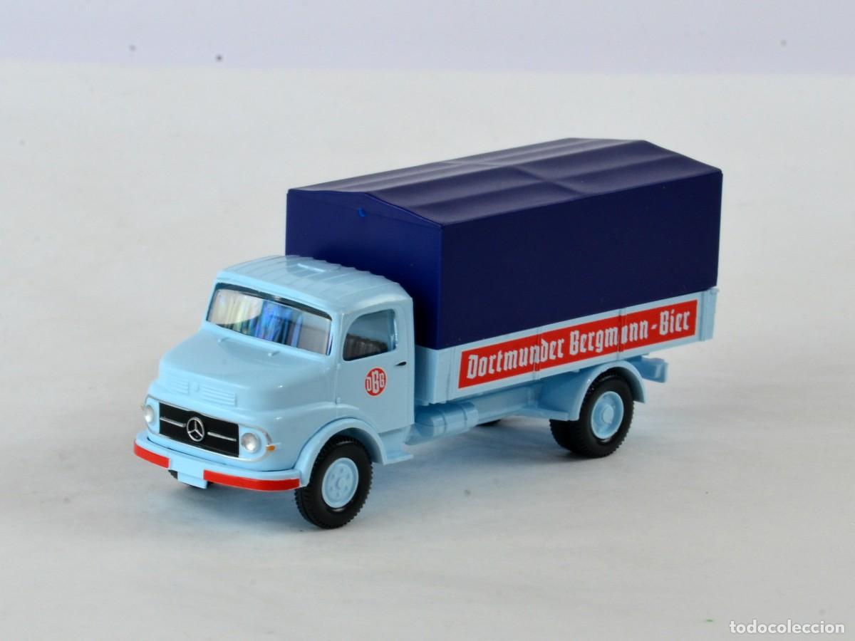 Coches a escala: Wiking Escala 1:87 H0 Cami&oacute;n Mercedes Benz L922 Intermodellbau 2017 Impecable con Caja