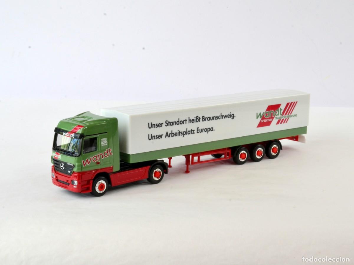 Coches a escala: Herpa Magic Escala 1:87 H0 Cami&oacute;n Articulado Mercedes Benz Actros Wandt Impecable con Caja