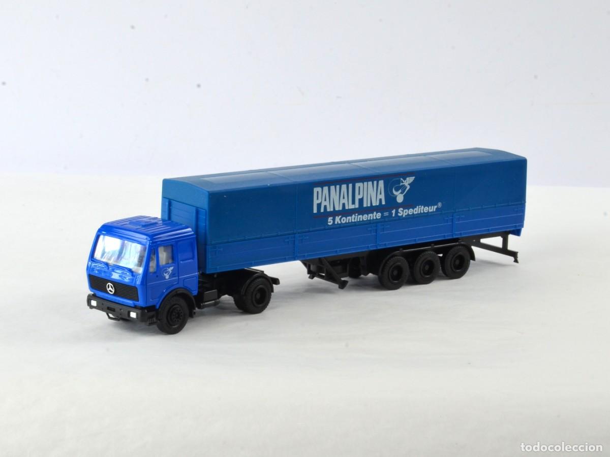 Coches a escala: Herpa Escala 1:87 H0 Cami&oacute;n Articulado Mercedes Benz NG2238 Panalpino Impecable con Caja