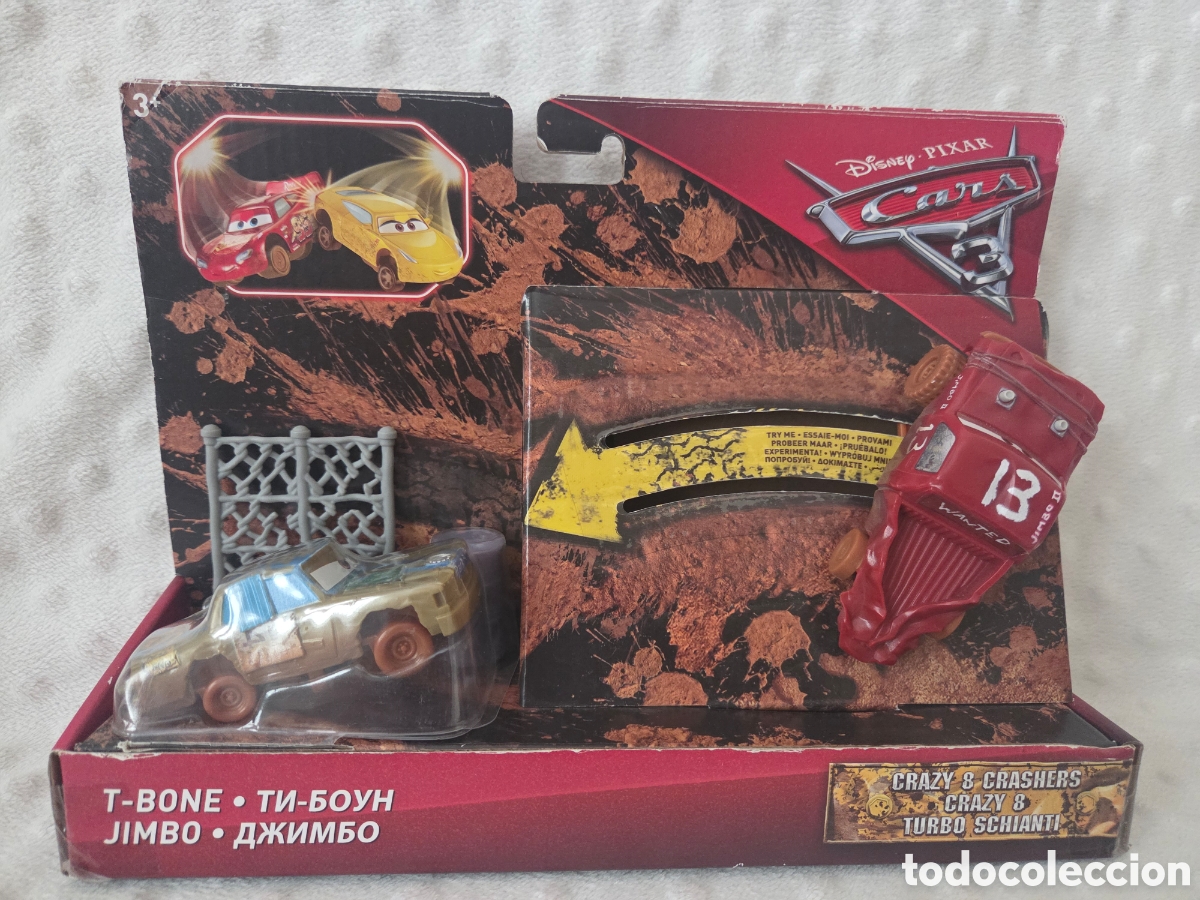 Coches a escala: Disney Pixar Cars 3 Crazy 8 Crashers T-Bone y Jimbo