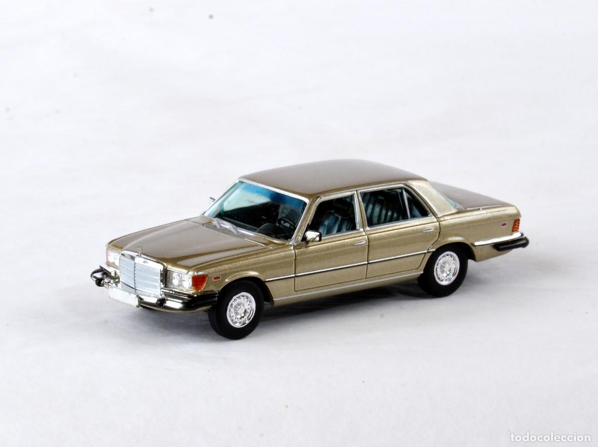 Coches a escala: Brekina Starmada Escala 1:87 H0 Mercedes Benz 450SEL EEUU Dorado Impecable con Caja