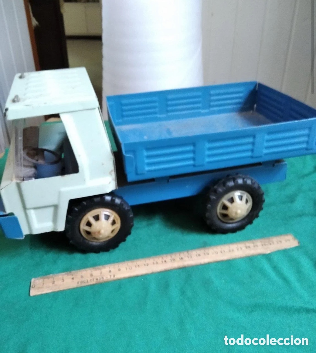 Coches a escala: Cami&oacute;n volquete de chapa vintage URSS / USSR - 35 cm - Juguete antiguo de metal⁠
