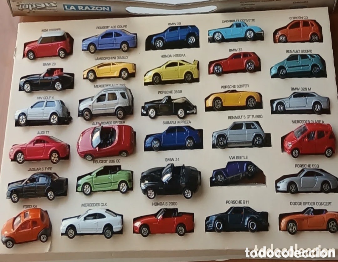 Coches a escala: COCHES MAJORETTE WELLY METAL. CAJA EXPOSITORA CON 30 UNIDADES CON LIBRILLO
