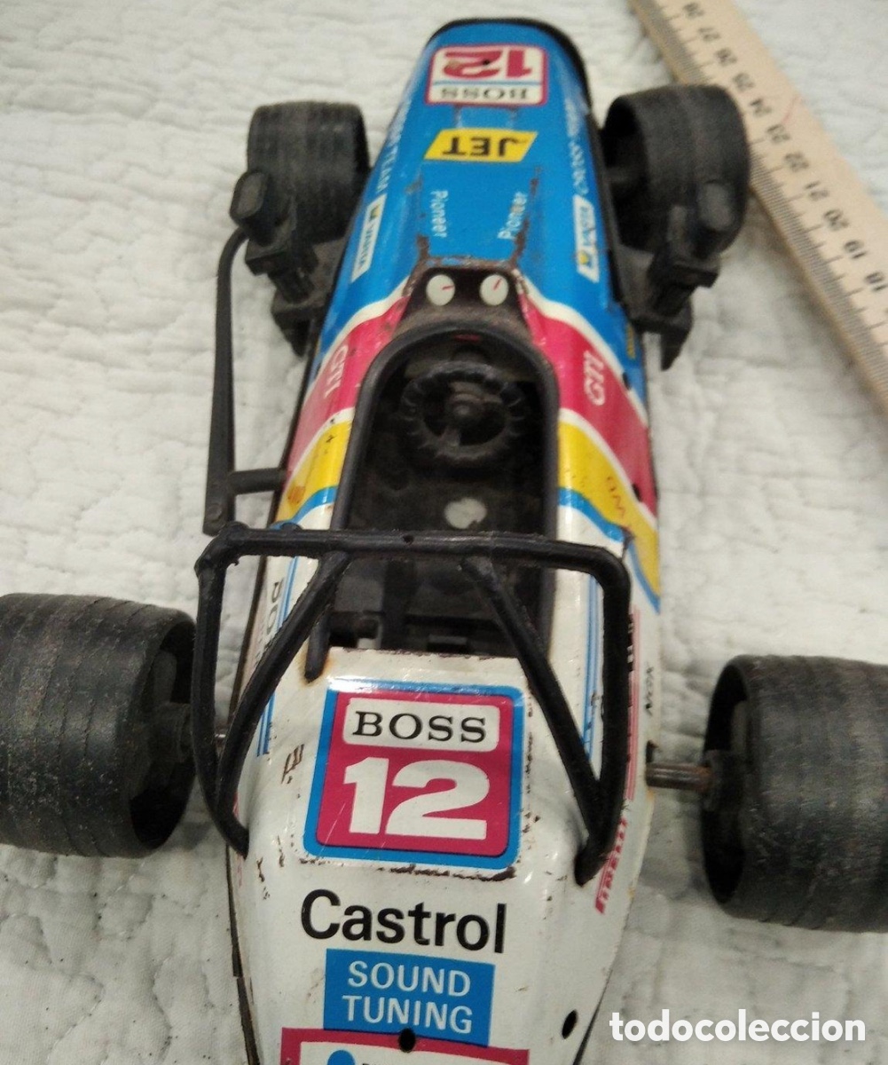 Coches a escala: Coche de Carreras de Hojalata Litografiada Vintage (24,4 cm) - F&oacute;rmula 1 / Rally - A&ntilde;os 70/80