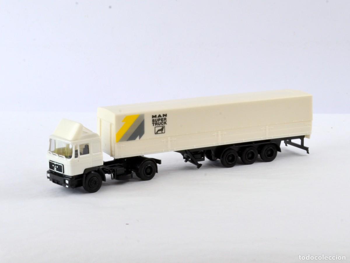 Coches a escala: Herpa Escala 1:87 H0 Cami&oacute;n Articulado MAN F90 Impecable con Caja
