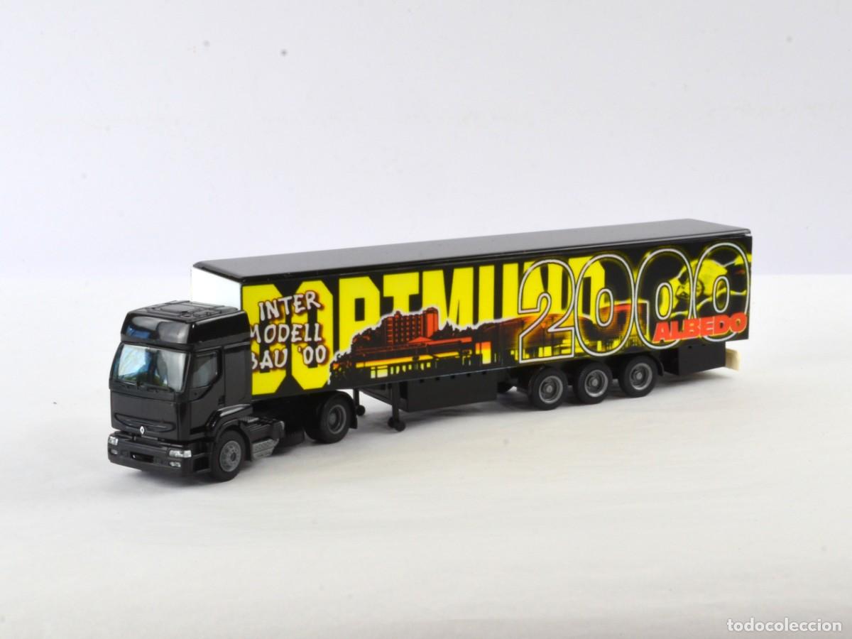 Coches a escala: Albedo Escala 1:87 H0 Cami&oacute;n Articulado Renault Premium Intermodellbau 2000 con Caja