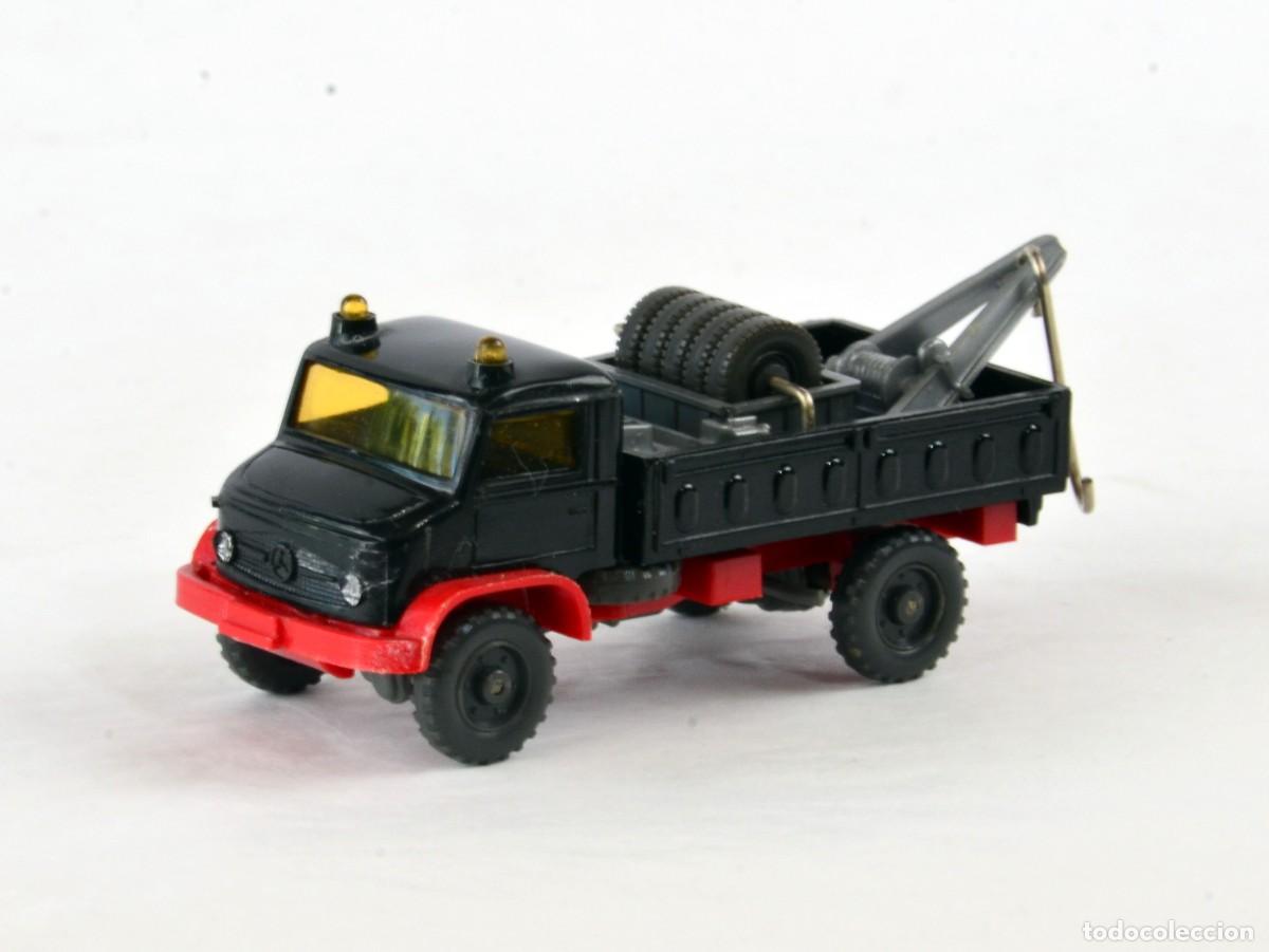 Coches a escala: Wiking Escala 1:87 H0 Antiguo Unimog S Gr&uacute;a 1965 - 74