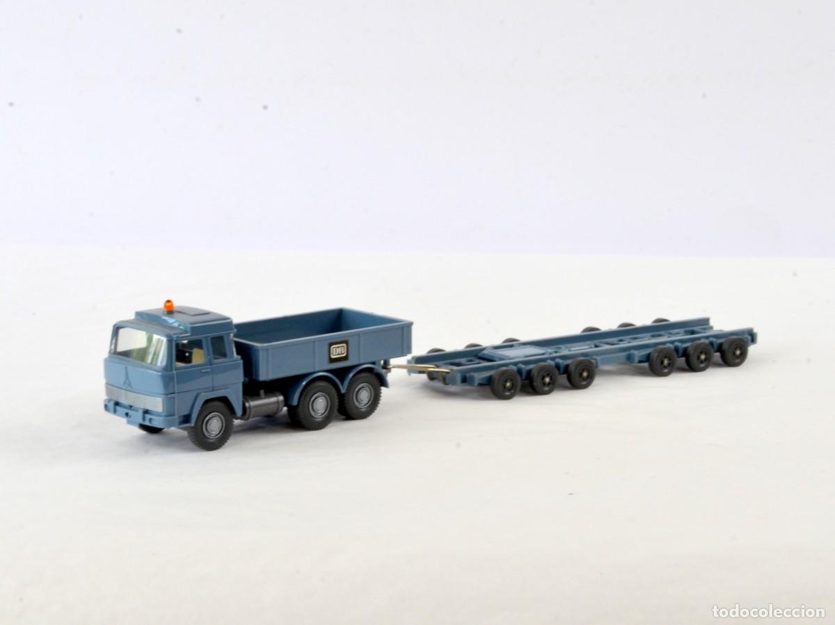Coches a escala: Wiking Escala 1:87 H0 Antiguo Cami&oacute;n Tractora Magirus Deutz 235D DB Transporte Vagones 1975 - 77