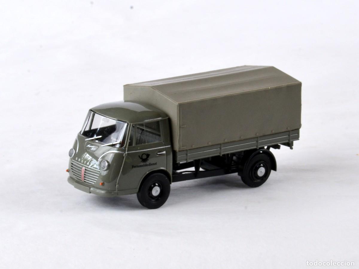 Coches a escala: Busch DreiKa Escala 1:87 H0 Goliath Express 1100 1957 Plataforma Fernmeldedienst Impecable con Caja