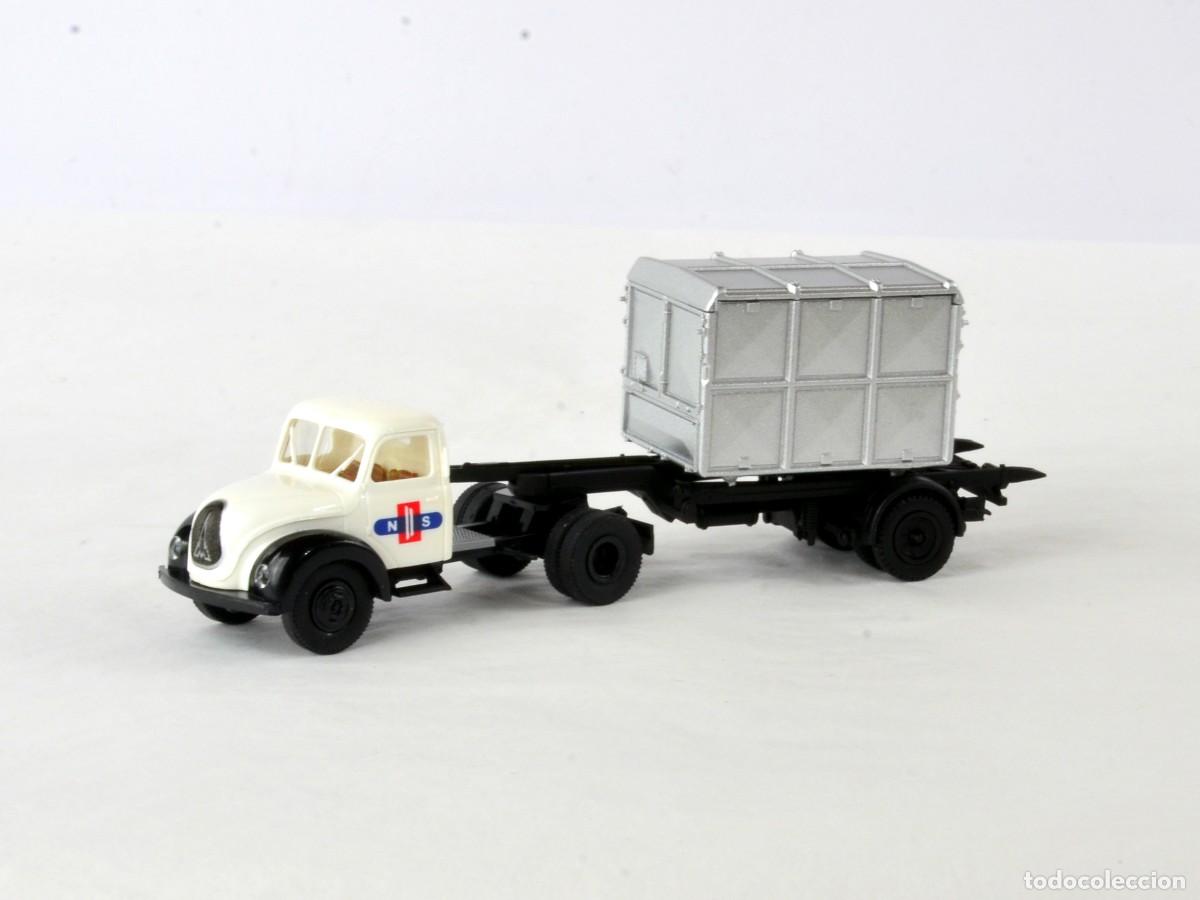 Coches a escala: Brekina Escala H0 1:87 Cami&oacute;n Articulado Magirus Deutz NS Contenedor Impecable con Caja