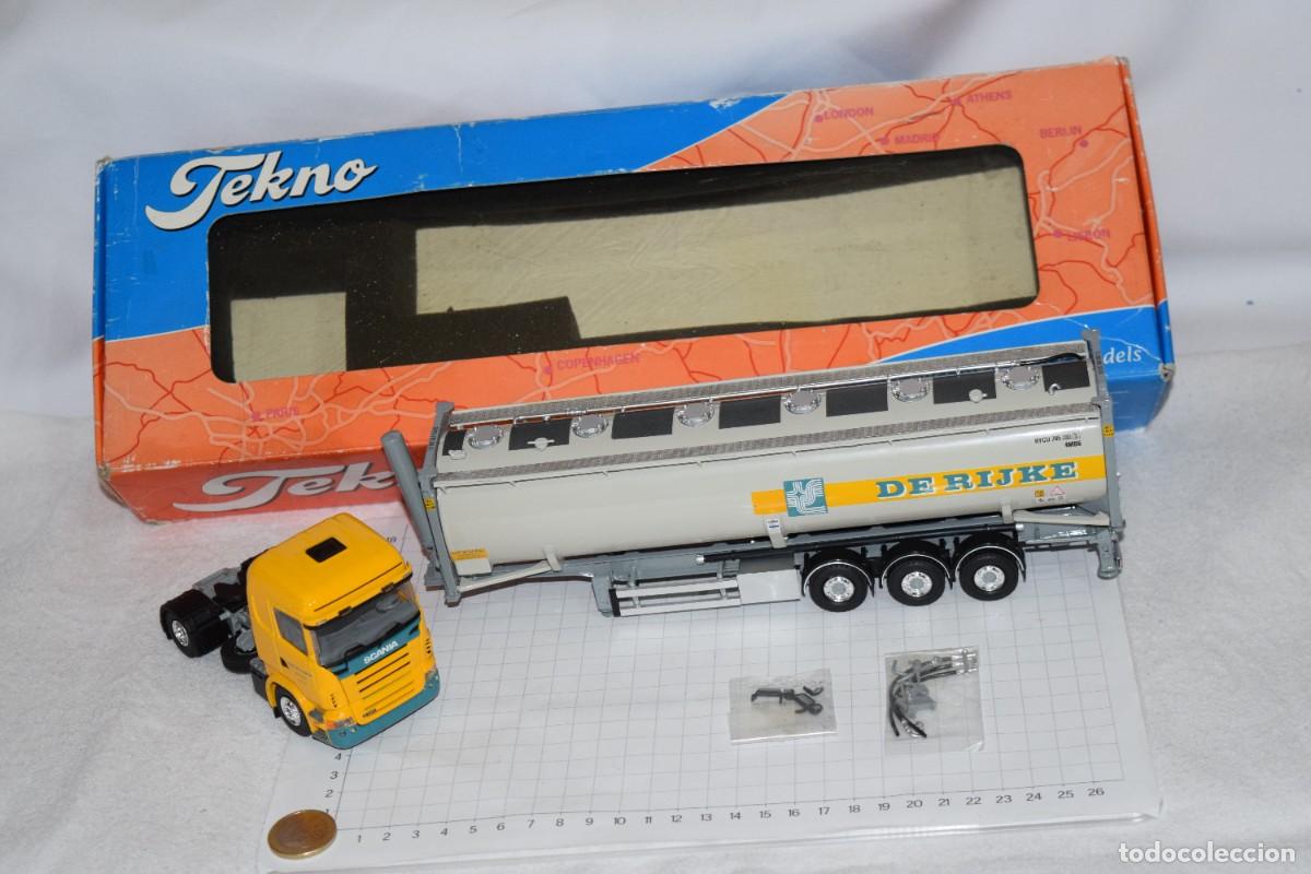 Coches a escala: TEKNO SCANIA R 380 - Trailer cisterna / contenedor DE RIJKE - Escala 1/50 1:50 - En caja &iexcl;EXCELENTE!