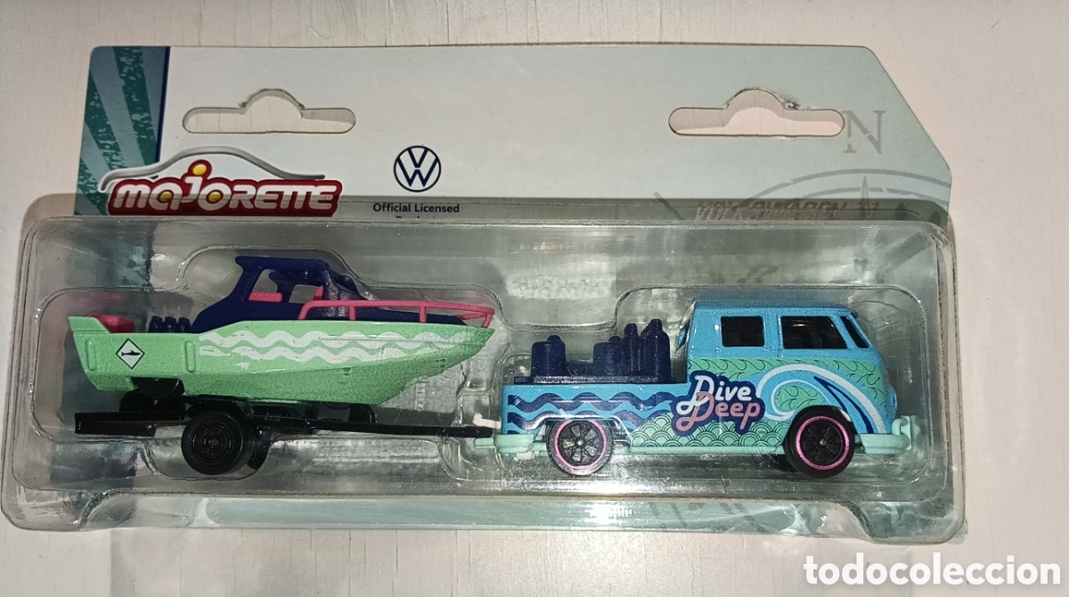 Coches a escala: MAJORETTE VOLKSWAGEN T1 CON LANCHA