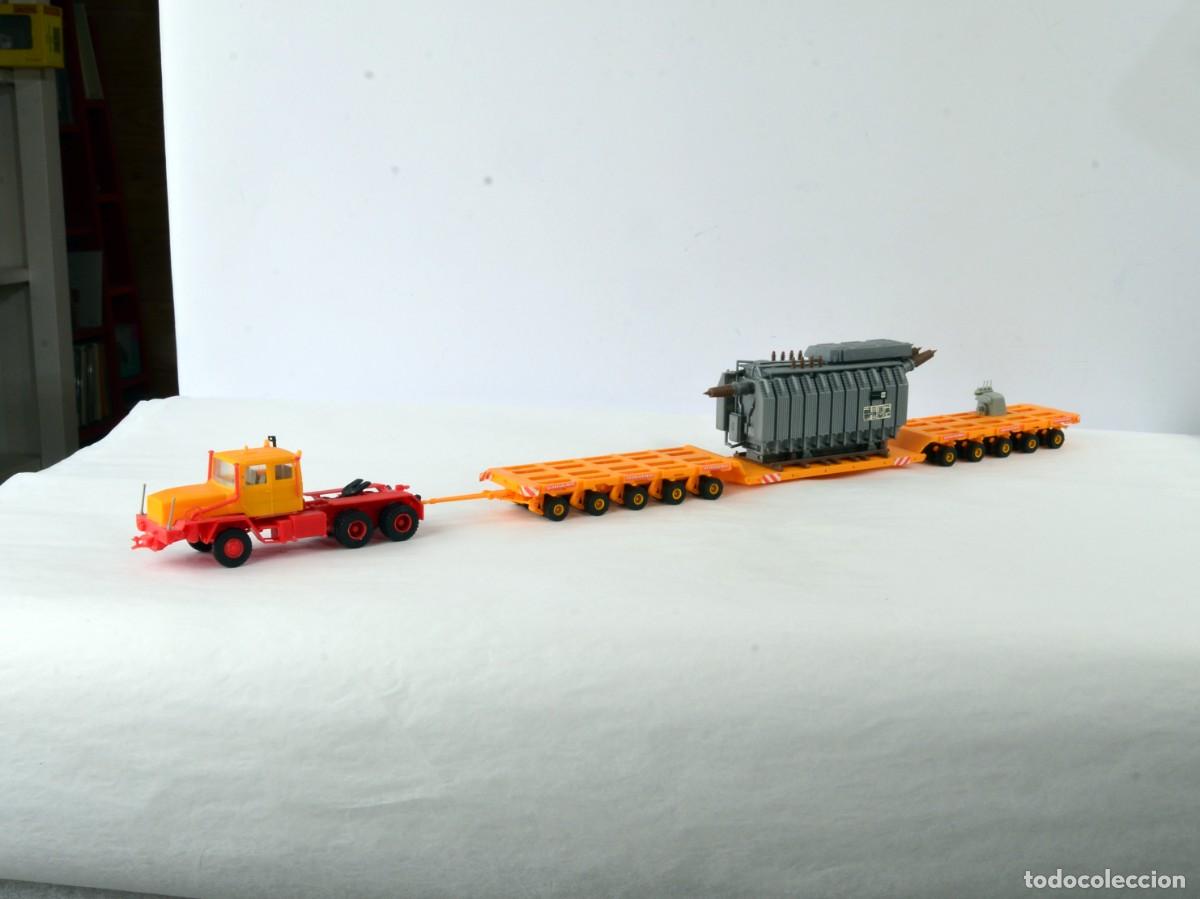 Coches a escala: Kibri Escala 1:87 H0 Cami&oacute;n Tractor Faun 36.40/45 6x6 Remolque Scheuerle de 6 Ejes y Transformador
