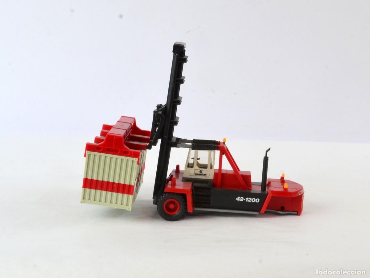 Coches a escala: Kibri Escala 1:87 Cargador de Contenedores Kalmar 2004LS con Contenedor DB para Arreglar